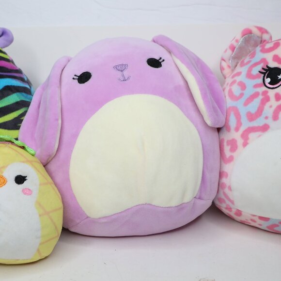 LOT of 4 Squishmallows Stuffed Toys Zebra Bunny Cheetah Penguin Set Stuffies - Picture 4 of 14